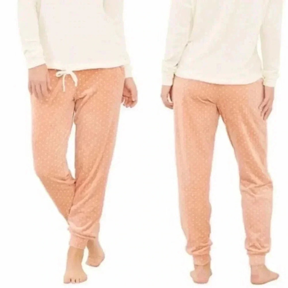 Three Dots Other - Three Dots Polka Dot Pastel Pink Pajama Pants Size Small